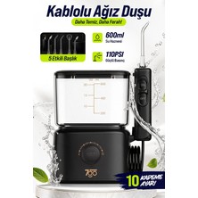 7go 7gmf3 600 ml Ağız Duşu – 110 Psı Güçlü Su Basıncı, 5 Kademeli Ayar, 5 Başlık, 360° Döner Uç, Ipx4, Diş Arası ve Diş Eti Temizleme