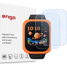 Engo TCL Kids Watch K5 İle Uyumlu Ekran Koruyucu Nano Parlak Çizilmeye Dayanıklı Akıllı Saat Koruması, Şeffaf 2 Adet MT50V
