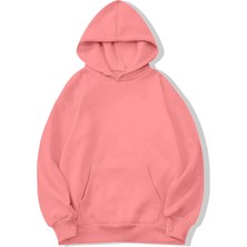 Brz Collection Unisex Oversize Basic Hoodie Pembe