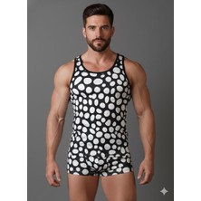 Beruflic Erkek Desenli Tank Top Boxer Takımı Under Moda