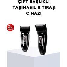 Nemere İthalat Kablosuz Tıraş Makinesi Çift Başlıklı Kuru Tıraş Folyo Başlık Şarj Göstergeli Nemere It