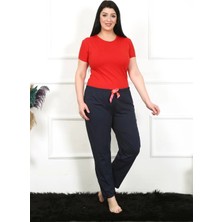 Çamaşır Kenti Moda Kadın Pamuklu Büyük Beden Alt Pijama Lacivert Beruflic