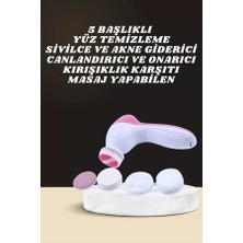 Nemere İthalat Ikili Cilt Bakım Seti 5 Başlıklı Yüz Temizleme ve Masaj Aleti Canlandırıcı ve Onarıcı Nem