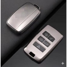 Marsilyan™- Land Rover Range Rover 2018 Sonrası Uyumlu Smart 3 Buton Silikon Oto Anahtar Kumanda Kabı Kılıf Gri