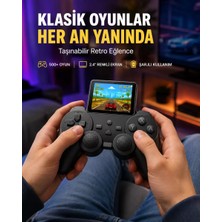 Nemere İthalat 500 Dahili Oyunlu Taşınabilir Retro El Konsolu-2.4 Inç Renkli Ekranlı Nemere Ithalat