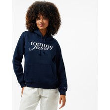 Tommy Hilfiger Tommy Jeans Reg Ess Logo Ext Kadın Lacivert Sweatshirt