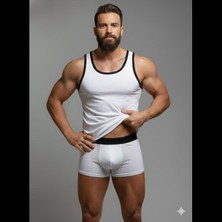 Beruflic Erkek Beyaz Tank Top Boxer Takım Under Moda