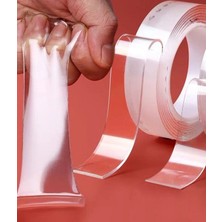 Çerçici 2 Metre x 3 cm Şeffaf Güçlü Nano Çift Taraflı Silikon Jel Yapıştırıcı Bant Crc