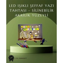 Nemere İthalat Şık ve Modern LED Pano – Neon Işıklı Silinebilir Akrilik Yazı Tahtası, 7 Renkli Kalem Dahil