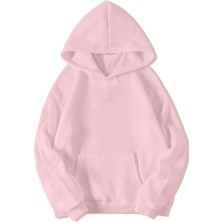 Brz Collection Açık Pembe Unisex Oversize Basic Hoodie Açık Pembe
