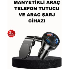 Nemere İthalat Manyetik Araç Telefon Tutucu ve Hızlı Şarj Adaptörü 2’li Set Nemere Ithalat