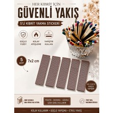 The Kibrit House 5’li Dikdörtgen Yapışkanlı Kibrit Yakma Stickerları - 7X2CM Petek Desenli