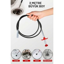 Neler Geldi Neler 2 Metre Kıskaçlı Lavabo Açma Teli Tıkalı Banyo Lavabo Deliği Gider Boru Açma Teli (4 Kıskaçlı)
