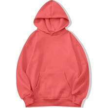 Brz Collection Unisex Oversize Basic Hoodie Koyu Pembe