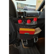 Nemere İthalat Oto Koltuk Arası File Ahtapot Ağ Düzenleyici Araç Içi Organizer 3 Cepli 30X28CM Siyah Nemere �