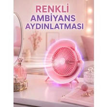Nemere İthalat 3 Hız Ayarlı USB Şarjlı Rgb Masa Fanı Nemere Ithalat