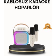 Nemere İthalat Bluetooth Karaoke Hoparlör Renkli LED Işıklı ve Type-C Şarjlı Nemere Ithalat