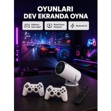 Nemere İthalat 4K Wi-Fi 6 Projeksiyon Cihazı – 10.000+ Oyun Desteği, Kablosuz Bağlantı ve Çoklu Giriş Portl
