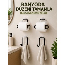 Nemere İthalat Banyo ve Mutfak Için 4 Parça Set 2 Adet Kağıtlık 2 Adet Havlu Askısı Nemere Ithalat