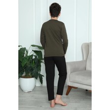 Çamaşır Kenti Moda Erkek Çocuk Penye Pijama Takım Haki Beruflic