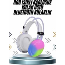 Nemere İthalat Kablosuz Bluetooth Kulaklık Rgb Işıklı Kulak Üstü 5.3 Bluetooth Bağlantılı Nemere Ithalat