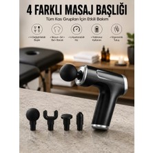 Nemere İthalat Masaj Tabancası 4 Başlıklı Kas ve Vücut Ağrıları Için Şarjlı Darbeli Nemere Ithalat