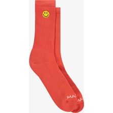 Market Smiley Small Patch Erkek Turuncu Çorap