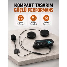 Nemere İthalat BT22 Kablosuz Kask Kulaklığı – Bluetooth 5.0, Intercom, Su Geçirmez ve Uzun Ömürlü Batarya
