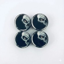 Nemere İthalat Kuru Kafa Ghost Damla Geçme Jant Göbek Kapağı 4’lü Set 55/58MM Siyah Nemere Ithalat