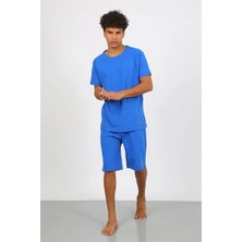 Çamaşır Kenti Moda Erkek Pamuk Lakost Alt Üst Kaprili Pijama Takım Saks Beruflic