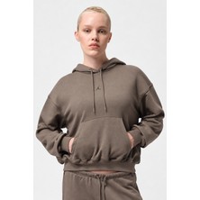 Nike Air Jordan Crossover Dri-Fit Loose Fit Womens Sweatshirt Kapüşonlu Bol Kesim Kadın Sweatshirt Kahverengi
