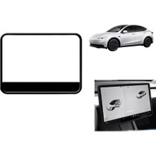Nemere İthalat Tesla Model Y Standart ve Juniper Uyumlu Multimedya Ön Ekran Kenar Koruyucu Silikon Çerçeve Trim