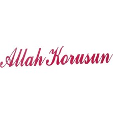 Nemere İthalat Allah Korusun Yazılı Oto Sticker Kırmızı 14X3CM Nemere Ithalat