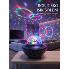 Nemere İthalat Rgb Bluetooth Disko Lambası Dahili Hoparlörlü Müzikli Parti Işığı USB ve Tf Kartlı Nemere �