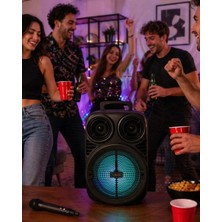 Nemere İthalat Kablosuz Karaoke Hoparlör Mikrofonlu Rgb Işıklı 6.5 Inç Bluetooth Speaker Taşınabilir Nemere
