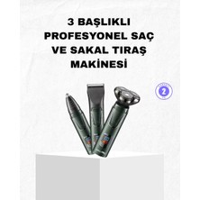 Nemere İthalat Şarjlı ve Kablosuz 3 Başlıklı Profesyonel Bakım Seti – Saç, Sakal, Burun ve Kulak Düzeltic