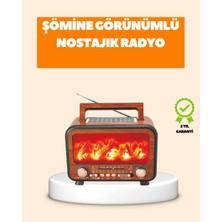 Nemere İthalat Şömine Alev Işıklı Solar Bluetooth Hoparlör – 7W Güçlü Ses, Fm Radyo Nemere Ithalat