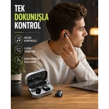 Nemere İthalat Kablosuz Kulak Içi Bluetooth Kulaklık – Dokunmatik Kontrol ve LED Şarj Ekranı Nemere Ithalat
