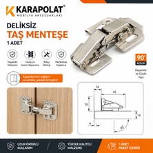 Karapolat 1 Adet Deliksiz Taş Menteşe 90° Mobilya Dolap Kapak Menteşesi