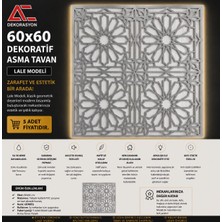 Ac Dekor Dekoratif Asma Tavan Paneli Lale Modeli 60 x 60 cm (5ADET)