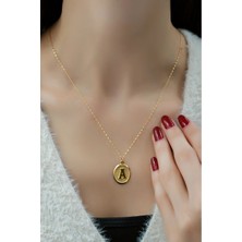 Aynalı Zincirli Harf Kolye (14 Ayar)