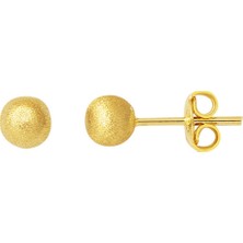 Bilezikci 14 Ayar Altın Mat Top Küpe 5 mm.