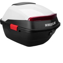 Ayrex Wheelıe XT88-W 32 Litre Motosiklet Arka Çanta Beyaz Parlak Su Geçirmez Abs Top Case Çift Ki