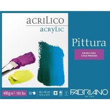 Ayrex Honsell 40004040 - Fabriano Pittura Akrilik Boya Kartonu, Açık Beyaz, Doğal Tanecikli Pür�