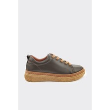 Derinet Hakiki Deri Bağcıklı Kadın Sneaker
