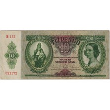 Banknoting Macaristan 10 Pengö 1936 Çok Temiz.