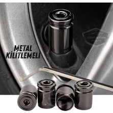 Ayrex Kilitlemeli Sibop Kapağı Alyanlı Sibop Kapağı Araba Motosiklet Bisiklet Metal Sıkmalı S