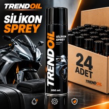 Trendoil Silikon Sprey 500 ml – Motosiklet Plastik Kauçuk Metal Yüzey Bakım ve Parlatıcı Sprey 24'lü Paket