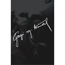 Ayrex Quart Aksesuar Atatürk Imza Oto Araba Sticker 15 x 5 cm Beyaz, QA4209542595