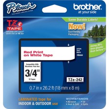 Ayrex Brother-Kardeş TZE242 Etiket Yazıcı Şerit - 3/4 " 8 M